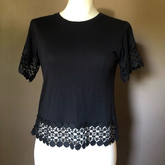 TopShop Blouse W/ Lacy Design - Picture 1 of 5